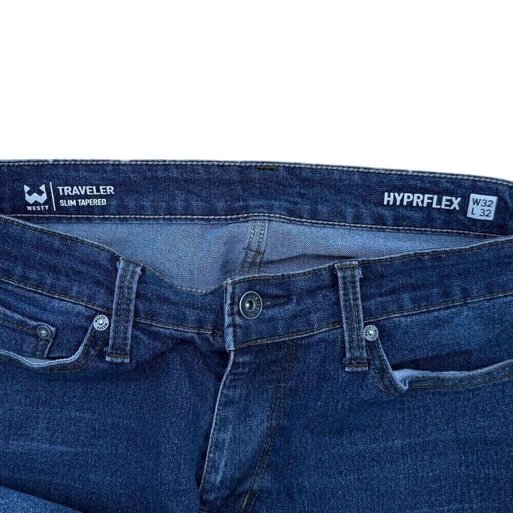 Westy Traveler Slim‎ Straight HYPRFLEX Denim Jeans W32 L32 32X32 Casual Travel - Picture 5 of 12